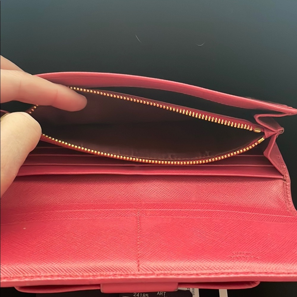 Prada Pink Saffiano Bow Wallet - Picture 5 of 11